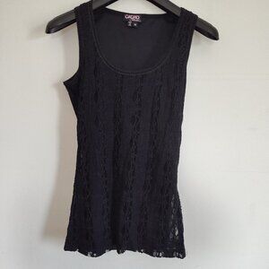 Ladies SZ M XOXO Black Sleeveless Lace Tank